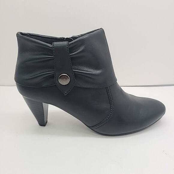 Mudd Black Faux Leather High Heel Ankle Boots Zip Booties Y2k 90s Size 10 - Picture 9 of 15